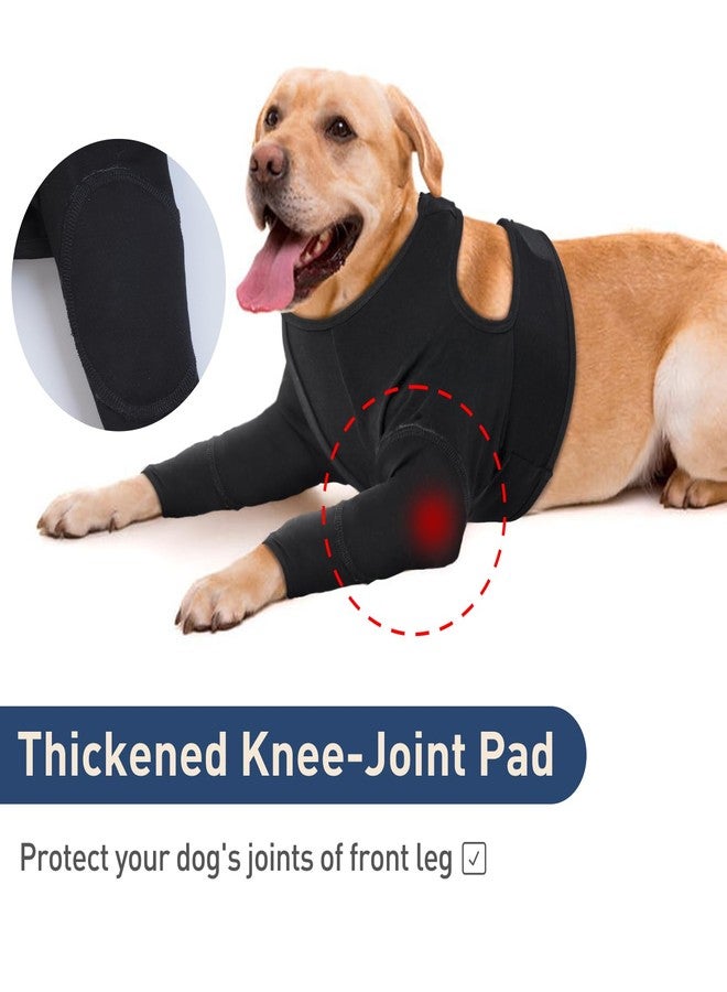 IDOMIK Dog Recovery Suit for Front Legs, Adjustable Dog Leg Sleeves to Stop Licking, Dogs Elbow Braces Protector for Leg Injuries Shoulder Wound, Cone Collar Alternatives,Black,M - Image 3